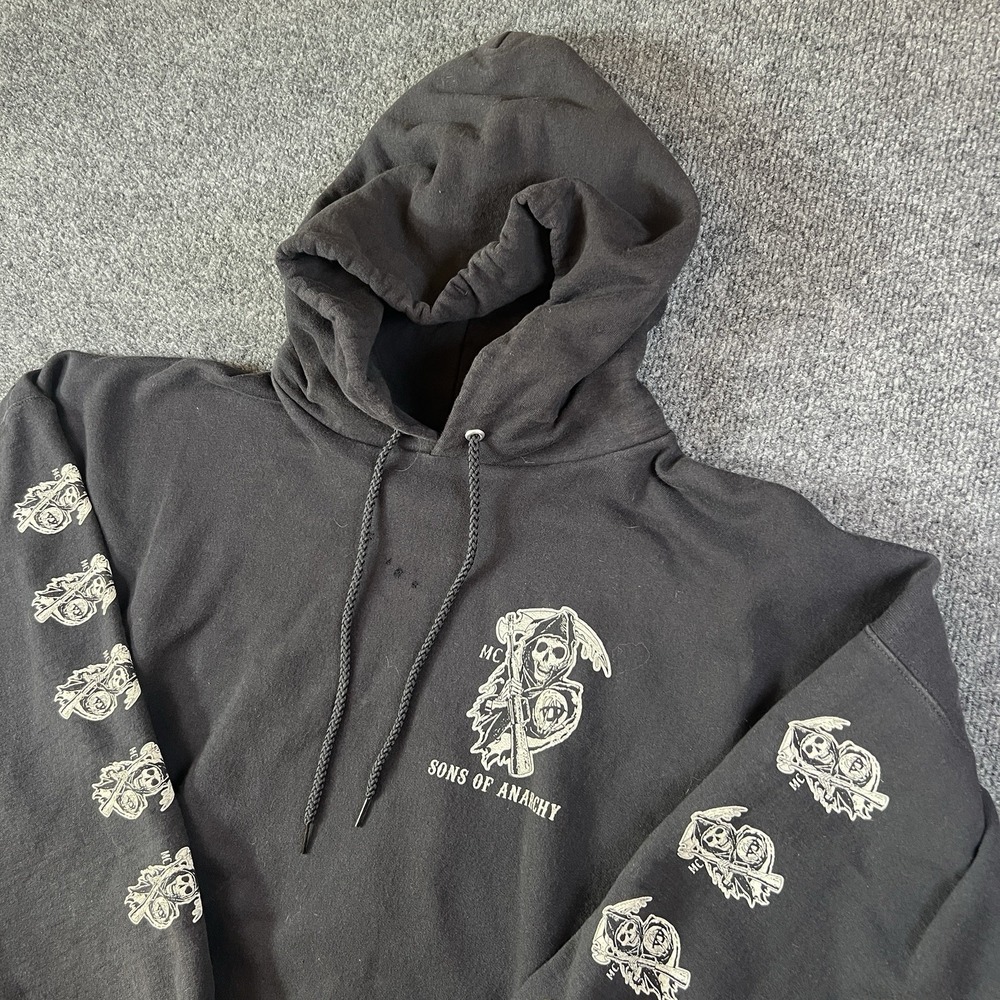 Sons of Anarchy Hoodie 3XL Black Grim Reaper Logo Pennsylvania FX Show‎ Read